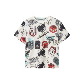Name It T-shirt SS Map Minecraft Bright White