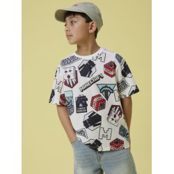 Name It T-shirt SS Map Minecraft Bright White