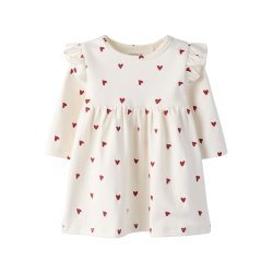 Name It Kjole Baby LS Heart Cloud Dancer