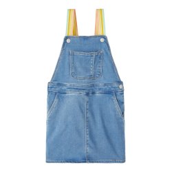 Name It Kjole Fro Denim Bibskirt Medium Blue Denim