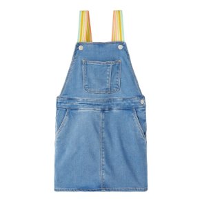 Name It Kjole Fro Denim Bibskirt Medium Blue Denim