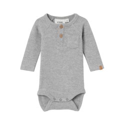 Lil' Atelier Body LS Thor Slim Grey Melange