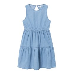Name It Kjole SL Denim Signe Medium Blue Denim