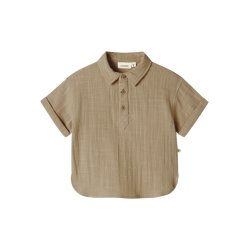 Lil' Atelier Skjorte SS Dawson Loose Taos Taupe