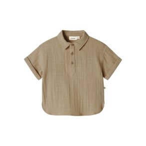 Lil' Atelier Skjorte SS Dawson Loose Taos Taupe