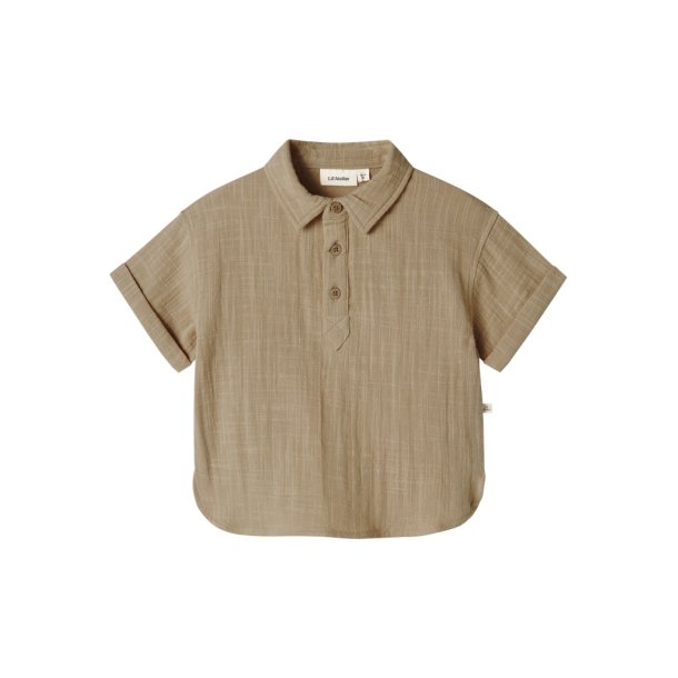 Lil' Atelier Skjorte SS Dawson Loose Taos Taupe