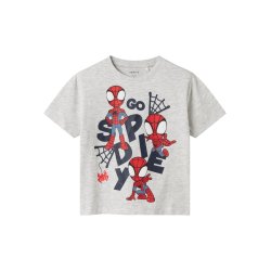 Name It T-shirt SS Main Spidey Light Grey Melange