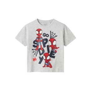 Name It T-shirt SS Main Spidey Light Grey Melange