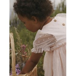 Lil' Atelier Kjolebody SS Frilla Loose Tulle Dress Peach Blush