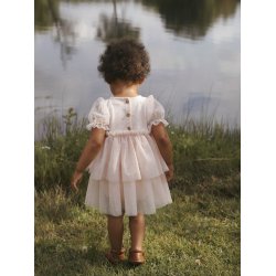 Lil' Atelier Kjolebody SS Frilla Loose Tulle Dress Peach Blush