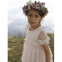 Lil' Atelier Kjole Frilla SS Tulle Loose Peach Blush