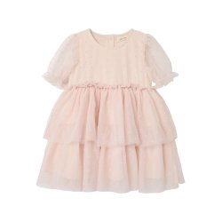 Lil' Atelier Kjole Frilla SS Tulle Loose Peach Blush