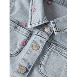 Name It Denim jakke Mini Elisa Emb Light Blue Bleached Denim