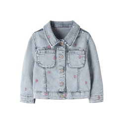 Name It Denim jakke Mini Elisa Emb Light Blue Bleached Denim