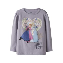 Name It T-shirt Mini LS Dora Frozen Lavender Gray