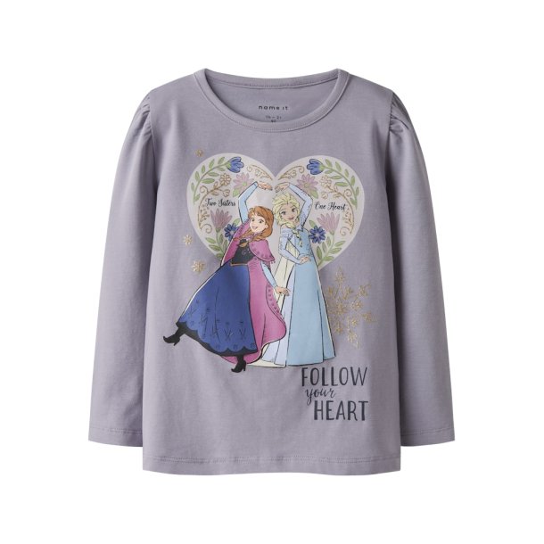 Name It T-shirt Mini LS Dora Frozen Lavender Gray