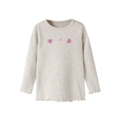 Name It T-shirt Mini LS Dari Slim Peyote Melange