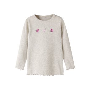 Name It T-shirt Mini LS Dari Slim Peyote Melange