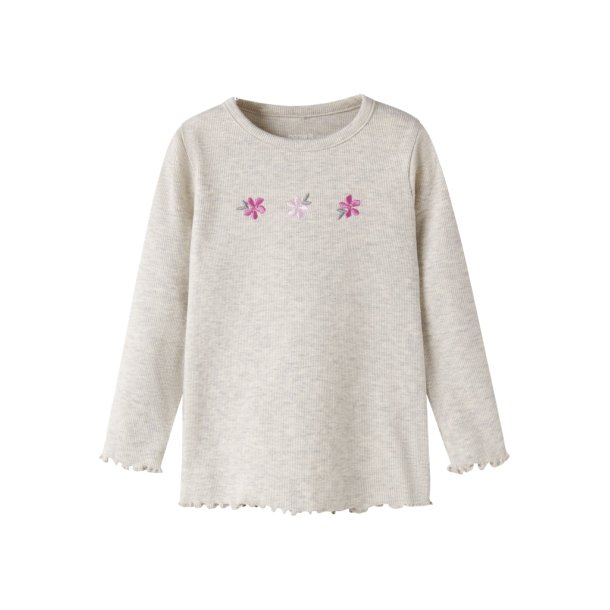Name It T-shirt Mini LS Dari Slim Peyote Melange