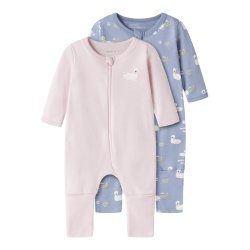Name It Natdragt Baby 2-pak Zip Swan Endless Sky