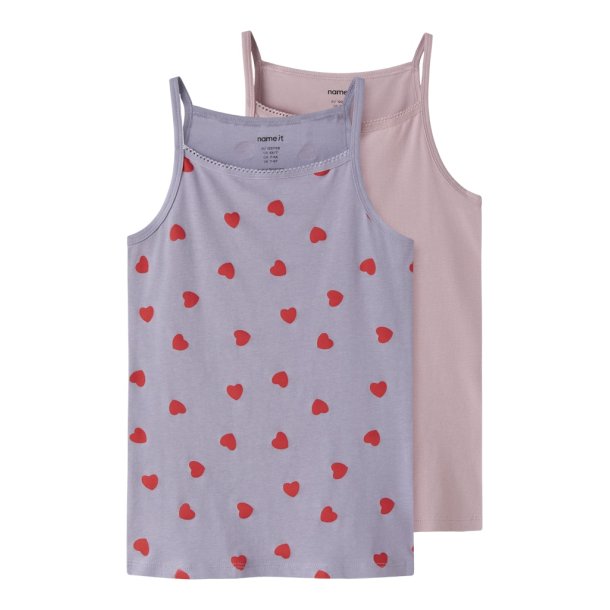 Name It Undertr�jer Kids 2-pak Strap Top Hearts Lavender Gray