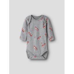 Name It Body 3-pak LS Firetruck Grey Melange