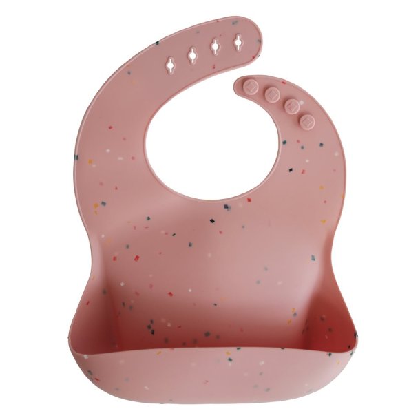 Mushie Hagesmk Silikone m. opsamler Powder Pink Confetti
