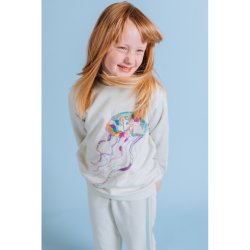 Soft Gallery Sweatshirt Garly Jellyfish Emb Pale Aqua