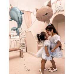 Dolly Kjole Frilly Light Blue