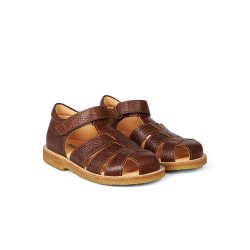 Angulus Sandal Lukket Justerbar Velcro Cognac