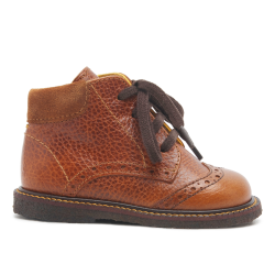 Angulus Begynder Snrresko "120 rs jubilums model" med Brogue detaljer Cognac