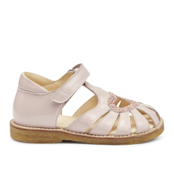 Angulus Sandal Hjertesandal med glitter Pale Rose