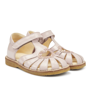 Angulus Sandal Hjertesandal med glitter Pale Rose