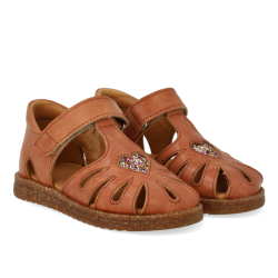 Angulus Sandal med Glitterhjerte Tan