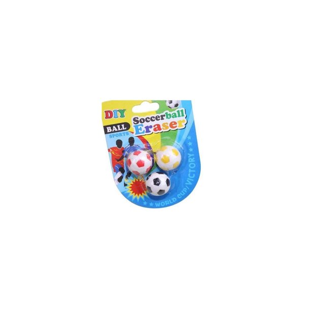 Fodbold Viskelder 3 stk. Soccerball Eraser