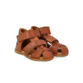 Angulus Sandal Begynder Dobbelt Velcro Cognac