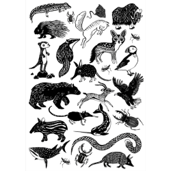 Petit Monkey Tatoveringer med Sorte Dyr